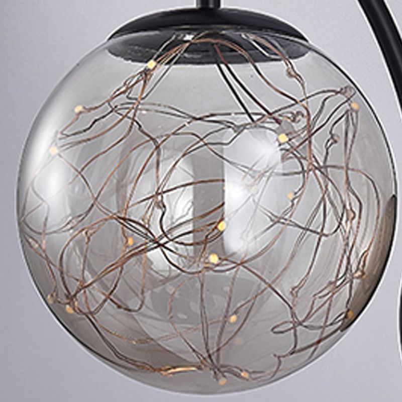 1 Light Spherical Wall Sconce Modern Style Glass Wall Lighting for Dining Room