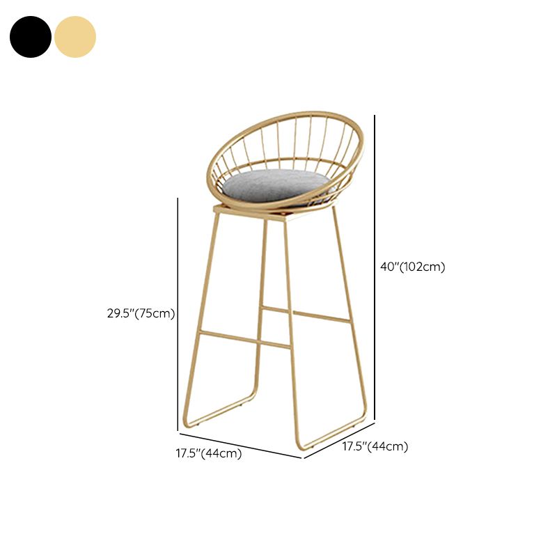 Contemporary Backrest Bar Stools Metal Barstool with Footrest