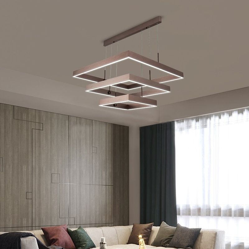 Lámparas de lámparas cuadradas de tres niveles lámpara de metal moderno 3 luces lámparas