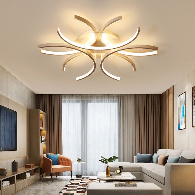 Blume Semi Flush Mount Light Acrylic Moderne Einfachheit Spülen Deckenleuchten für Wohnzimmer