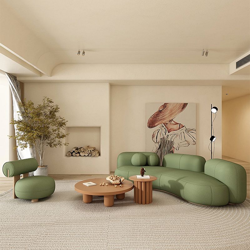 Contemporary Wool Curved Sofa Armless Sofa for Living Room, Apartment