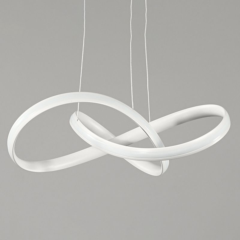 Acrylic Linear LED Hanging Lamp in Modern Simplicity Metal Pendant Light for Dining Room