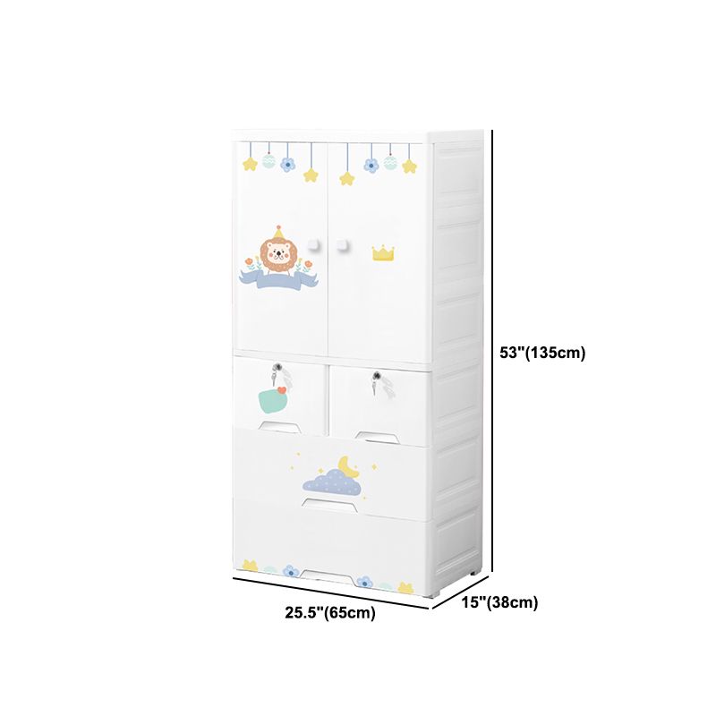 Contemporary Storage Cabinet with Drawers Plastic Cabinet for Bedroom