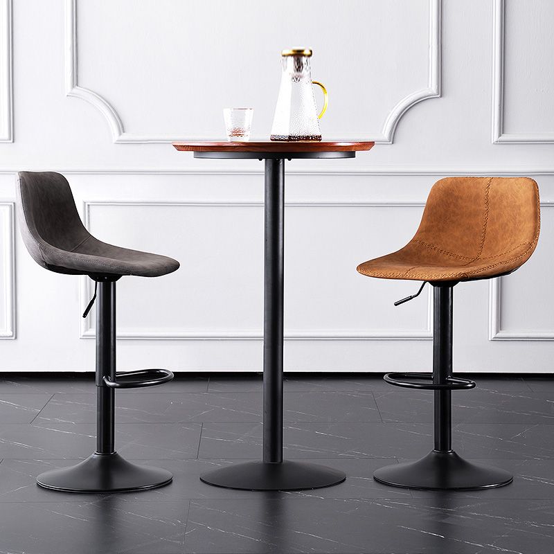 Modern Home Leather Stool Swivel Adjustable Footrest Barstool