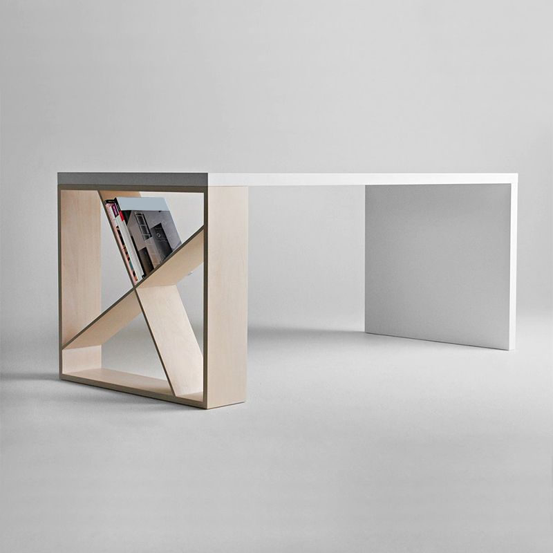 Mesa moderna de madera de pino para mesa blanca rectangular de restaurante con base de pedestal doble