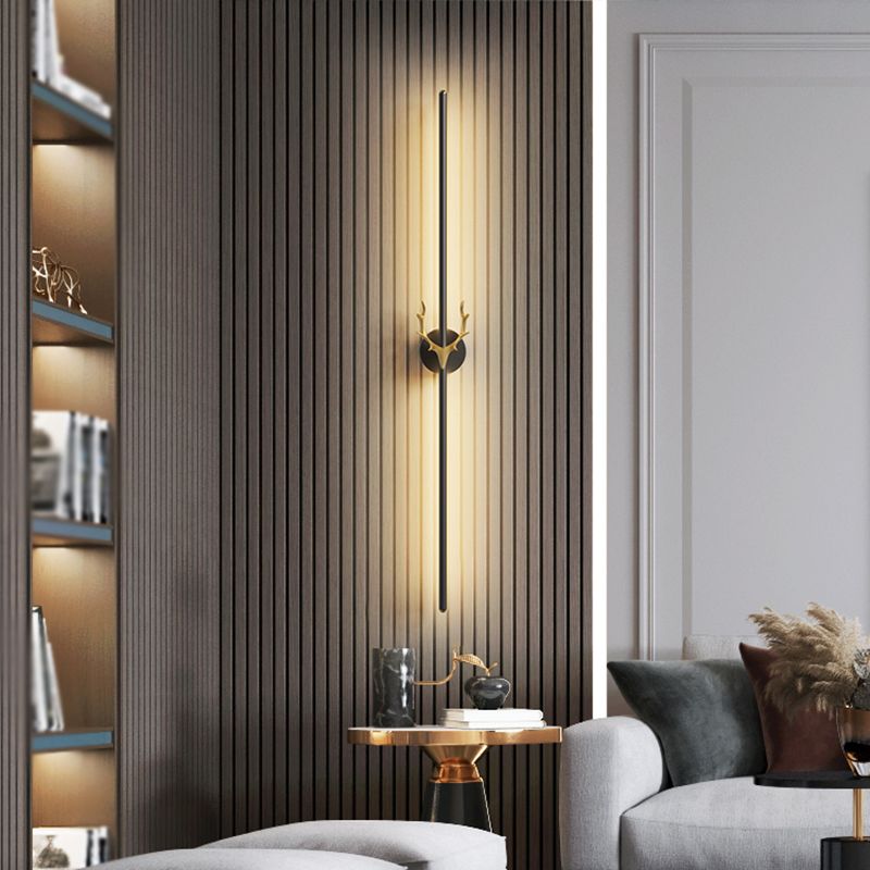 Lineare Wandlampe Aluminium Einfacher Stil LED LED LIGHT WALL SCHLAFT für Wohnzimmer