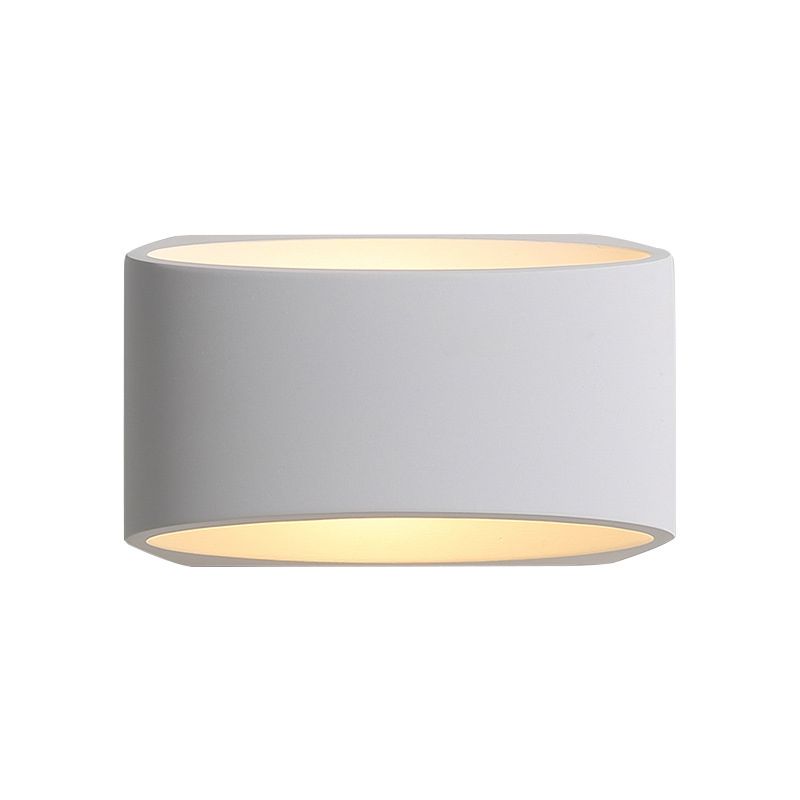 Oblong LED Wall Sconce Lighting Minimalist Gypsum 1-Head White Wall Lamp Fixture