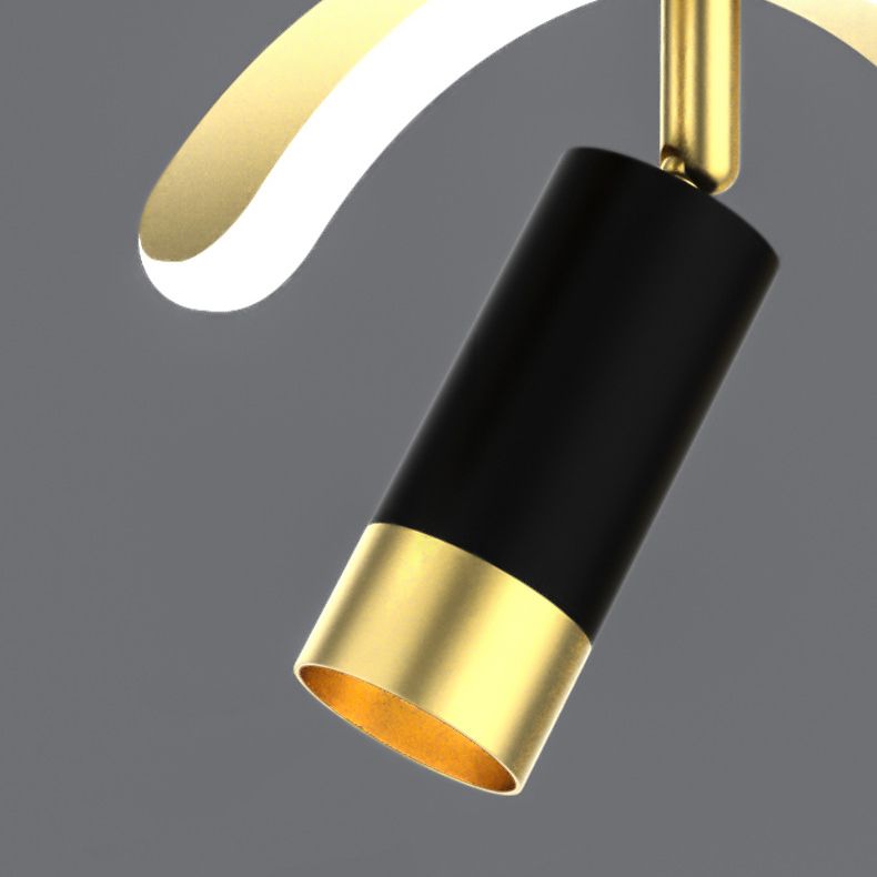 Acrylc C Pendelleuchten Scheinwerfer Einfachheit Schwarz und Gold LED Hängende Lampe für Schlafzimmer