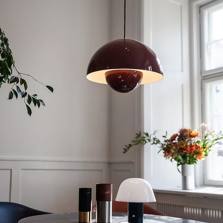 Round Shape Metal Hanging Light Nordic Macarons 1-Light Hanging Light Fixtures