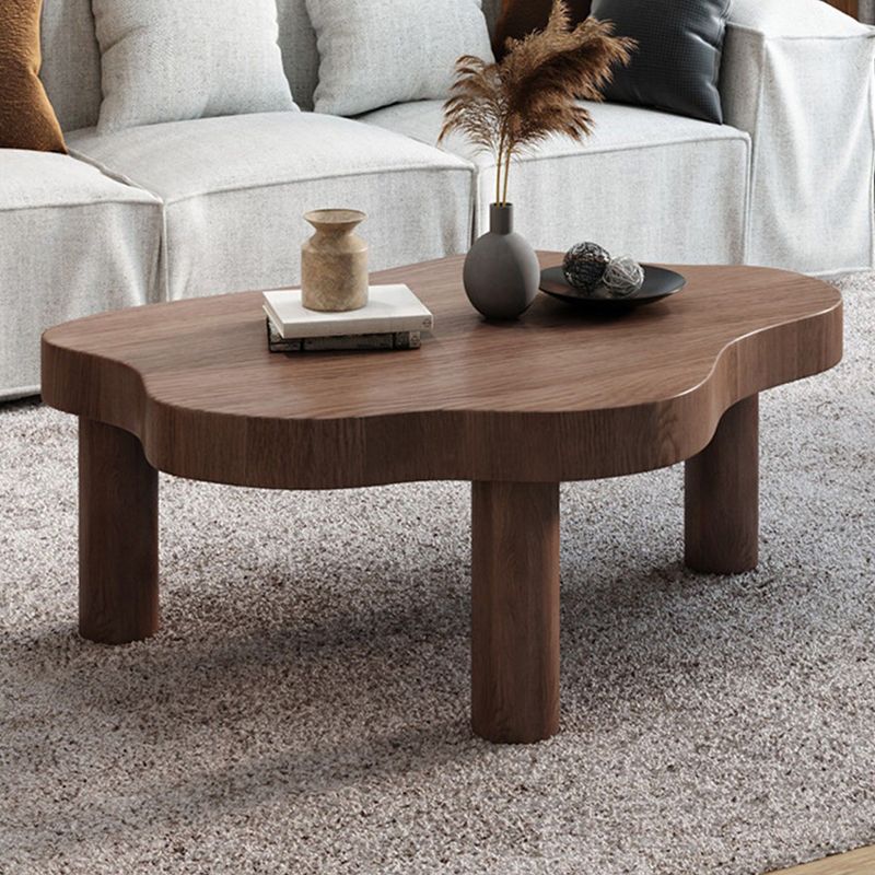 3 Legs Base Design Cocktail Table White/black/walnut Pine Free Shape Coffee Table