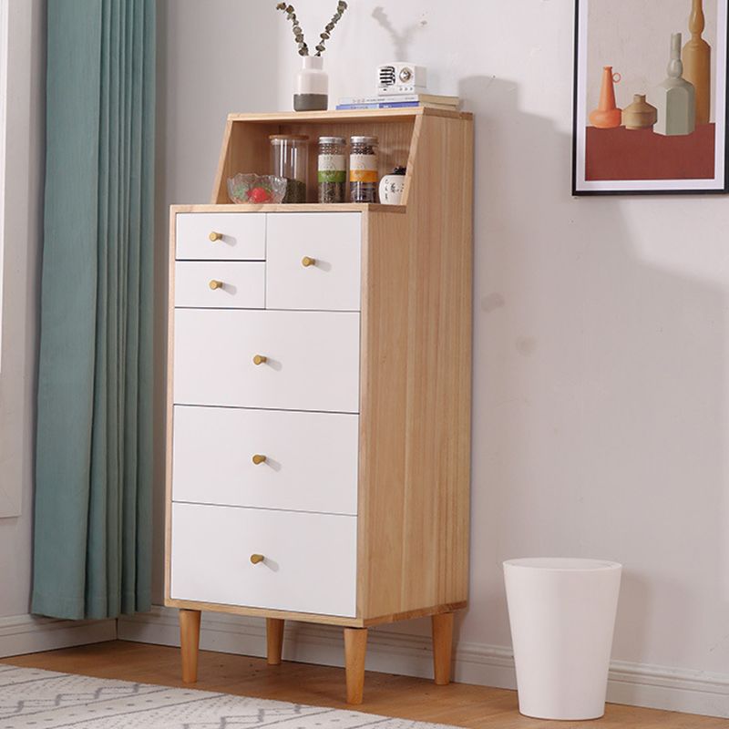 6 Drawers Accent Chest with Straight Legs Contemporary Chest 15.74" Wide