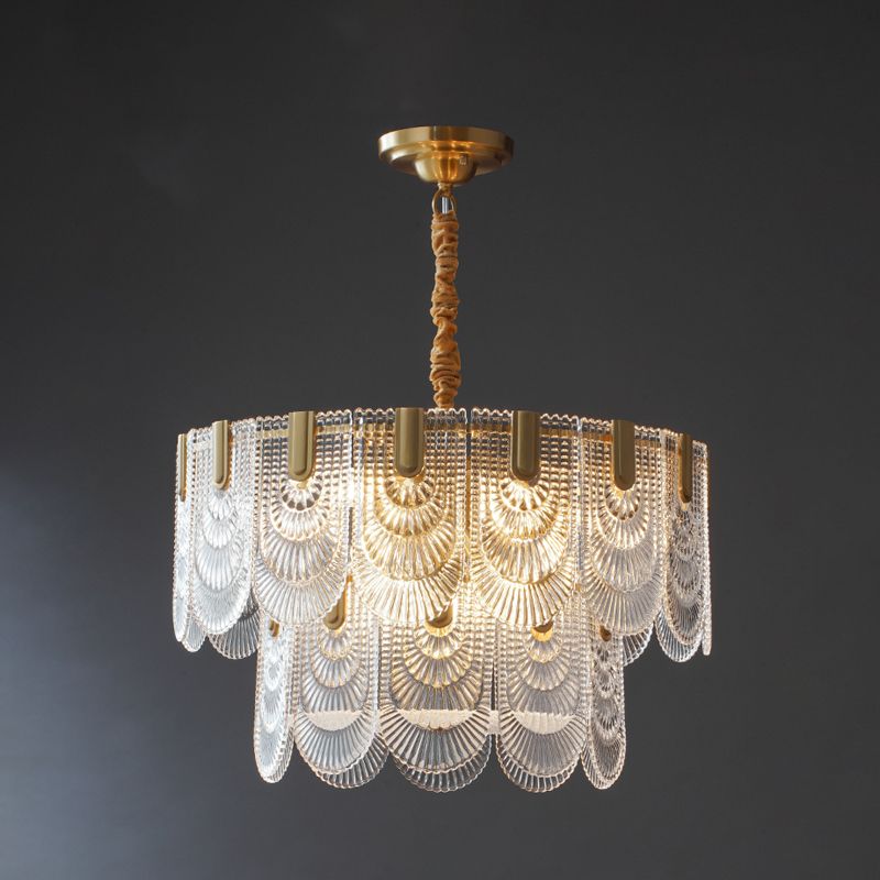 Moderne luxe stijl cirkelvormige hangende kroonluchter glazen kroonluchter verlichtingsarmaturen