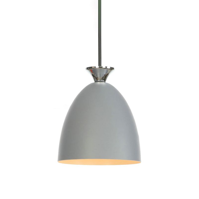 Domed Pendant Lighting Minimalist Metallic 1 Light Grey Pendulum Light for Bedroom