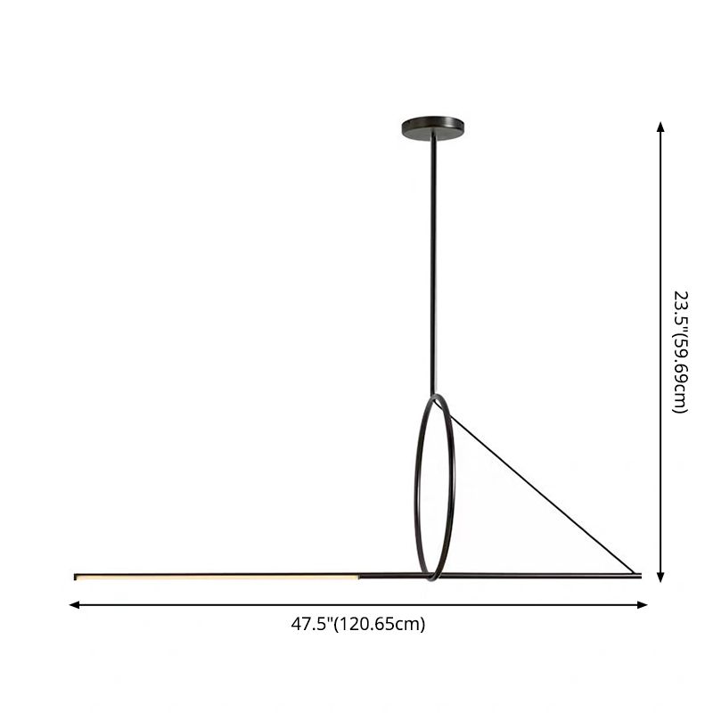 Linear Pendant Chandelier Modern Minimalist Style Metal Hanging Light