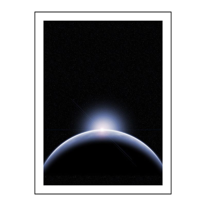 Black Outer Space Canvas Print Textured Wall Art Decor for Bathroom, Multiple Sizes