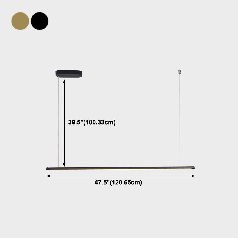 Moderne lineare Form Island Beleuchtung Idee Metal 1 Light Island Anhänger für Esszimmer