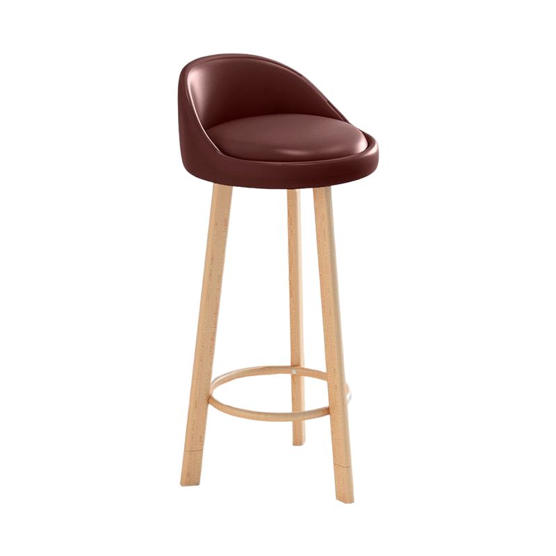 Glam Matte Finish Upholstered Footrest Bar Stool 27.55'' Reception Stool