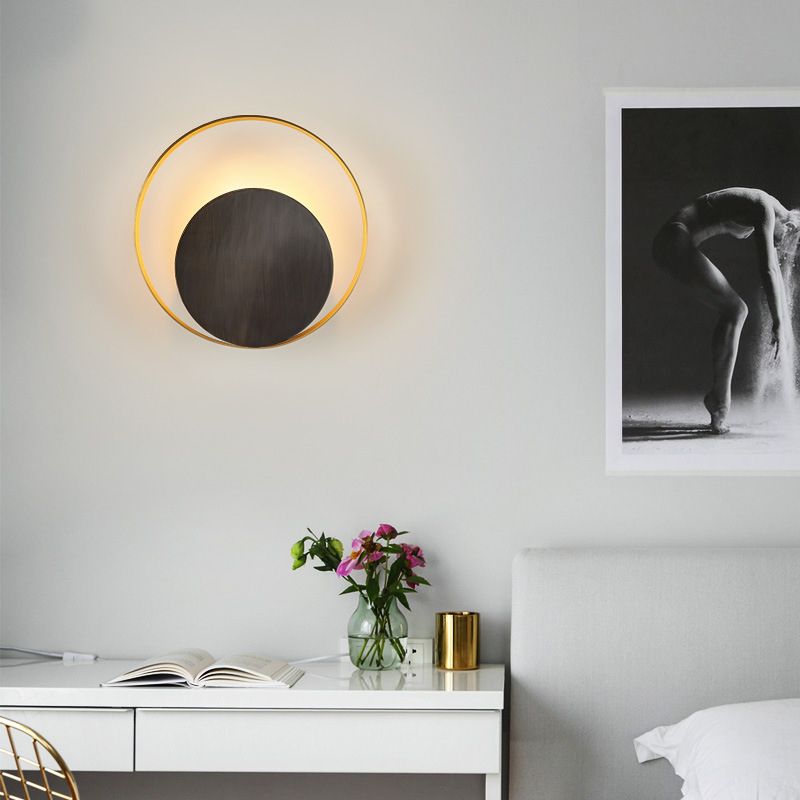 Circle Design Brass Wall Light Sconce Modern Fashion Decoration Sconce Light Fixture