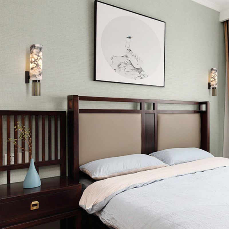 Single Modern Golden Wall Mounted Sconce LED Shaded Wall Light for Bedroom