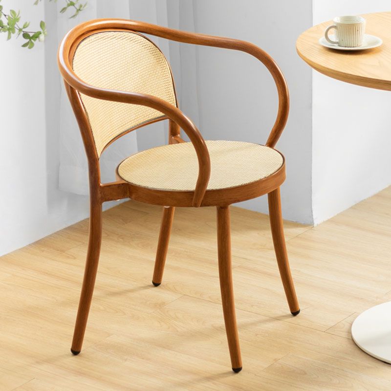 Scandinavian Arm Open Back Chairs for Home Wood Dining Chairs