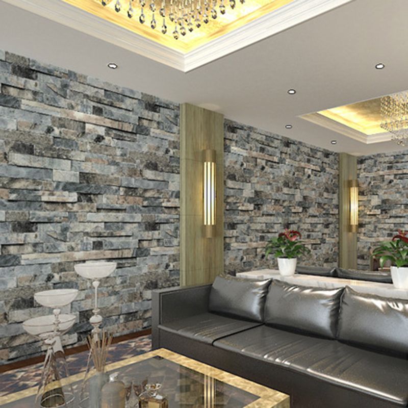 Faux Brick Wallpaper Roll Waterproof Industrial Living Room Wall Decor, 57.1-sq ft