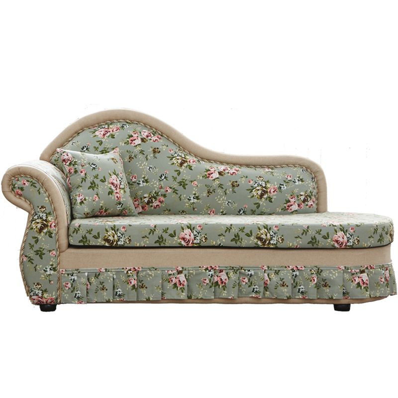 Traditional  Removable Cushions Chaise Fabric Floral Chaise for Living Room