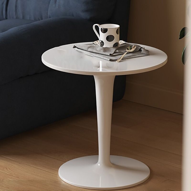 Contemporary Round Side End Table Plastic Pedestal Sofa Side Table