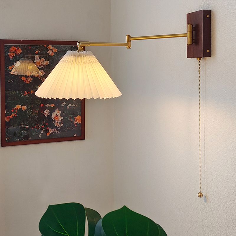Adjustable Wooden Wall Mount Light Modern 1-Light Wall Light for Living Room