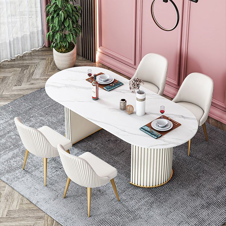 Traditional Luxury Dining Table Oval Sintered Stone Table for Home