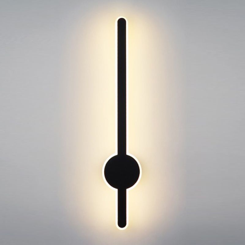Metal Linear Shape Wall Mount Lighting Modern 1-Light Wall Mount Light Fixture in Black
