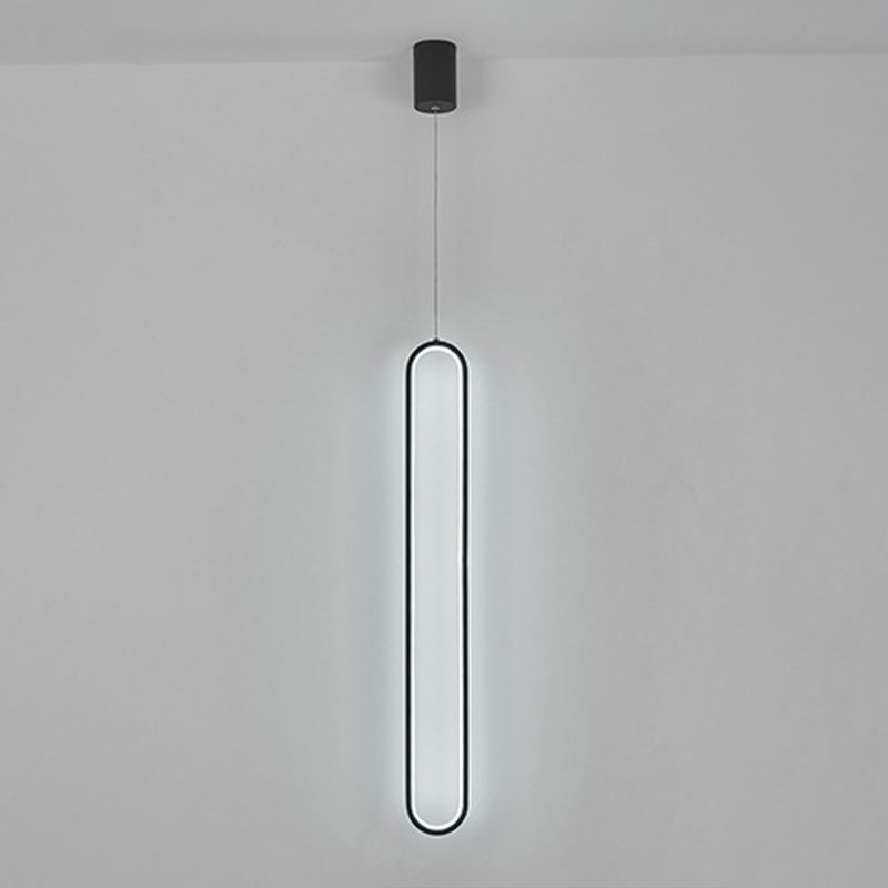 1 Light Linear Hanging Pendant Modern Style Metal Hanging Lighting for Dining Room