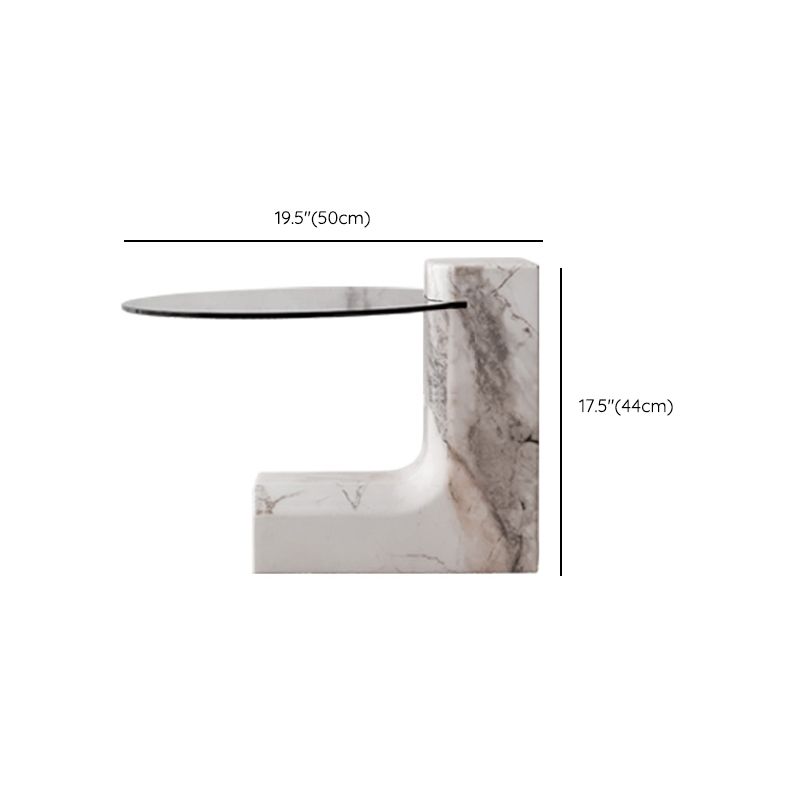 Marble Coffee Cocktail Table Contemporary 3 Legs Coffee or End Table