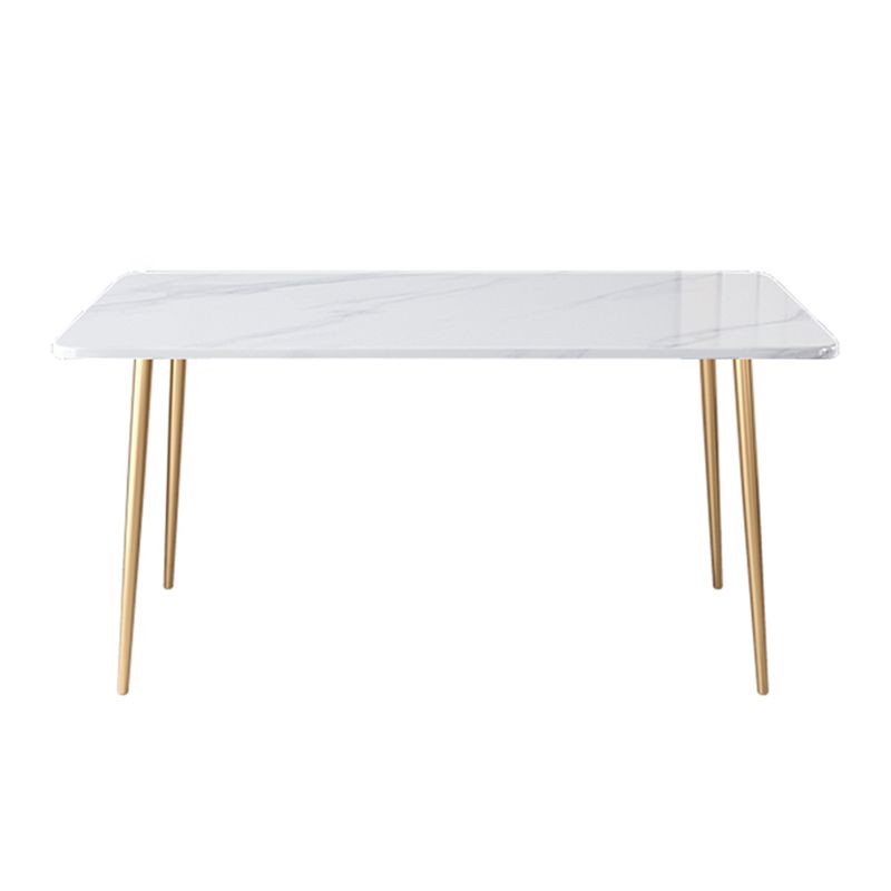 Luxury 1/2/5 Pieces Dining Ensemble Table à manger en pierre fritté avec chaises en cuir