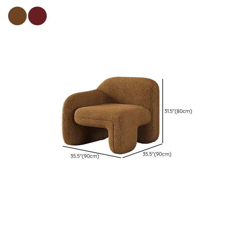 Contemporary Wool Sofa Standard Settee Square Arm Sofa for Living Room