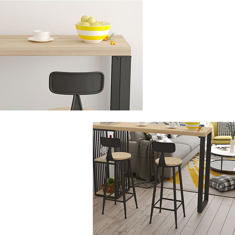 Glam Pub Height Dining Table Wooden Top Pub Table for Patio Use