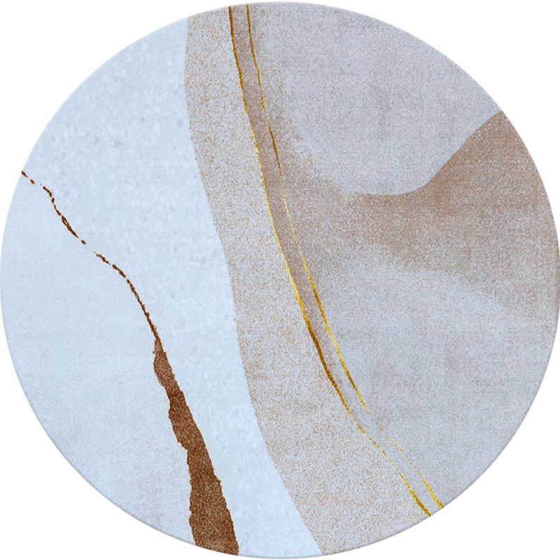 Modern Round Carpet Abstract Pattern Creative Area Rug Polyester Stain Resistant Rug for Living Room