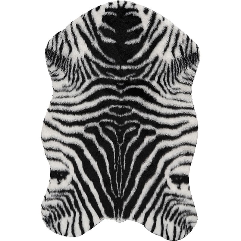 Modernismus Zebra gestreifter Muster Teppich Schwarz-weißer Polyester Teppich nicht rutschtierfreundlich waschbarer Teppich für Wohnzimmer