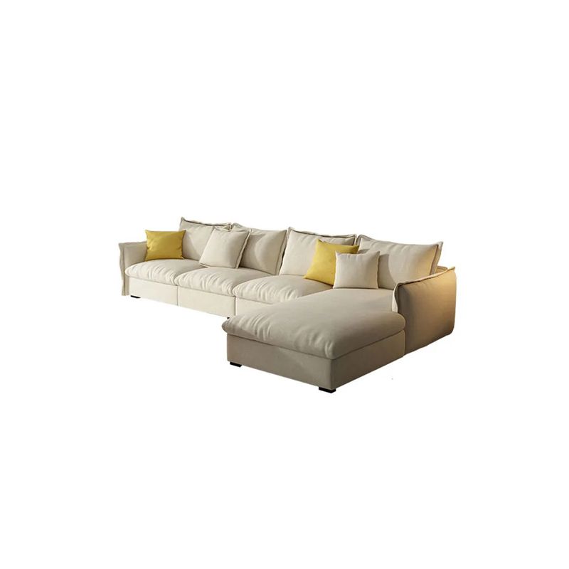 Contemporary Removable Cushions Sectionals 33.46"High Straight Arm Sofa,Beige