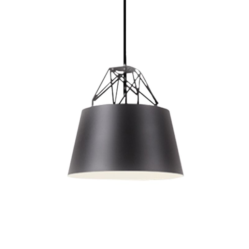 Restaurante de luz colgante de la forma del tambor de aluminio 1 luz colgante moderna ligera con alambre de hierro