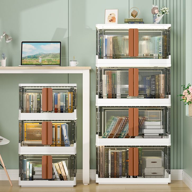 Contemporary Shelf Bookcase Folding Closed Back Plastic Bookcase