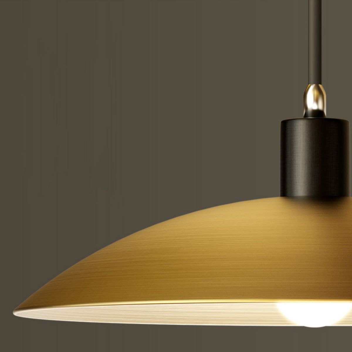 Luz de colgante colgante minimalista latón acampado luz de techo colgante con sombra de metal