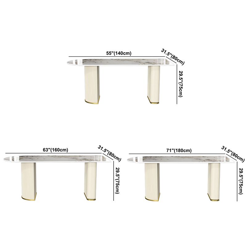 Metal Traditional Luxury Free Form Indoor Table Sintered Stone Table for Dining Room