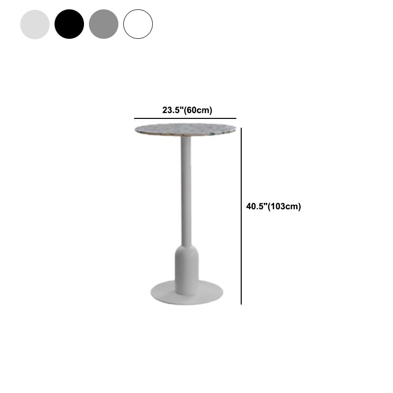 Industrial Style Bar Table Stone Pedestal Base Bar Dining Table for Indoor