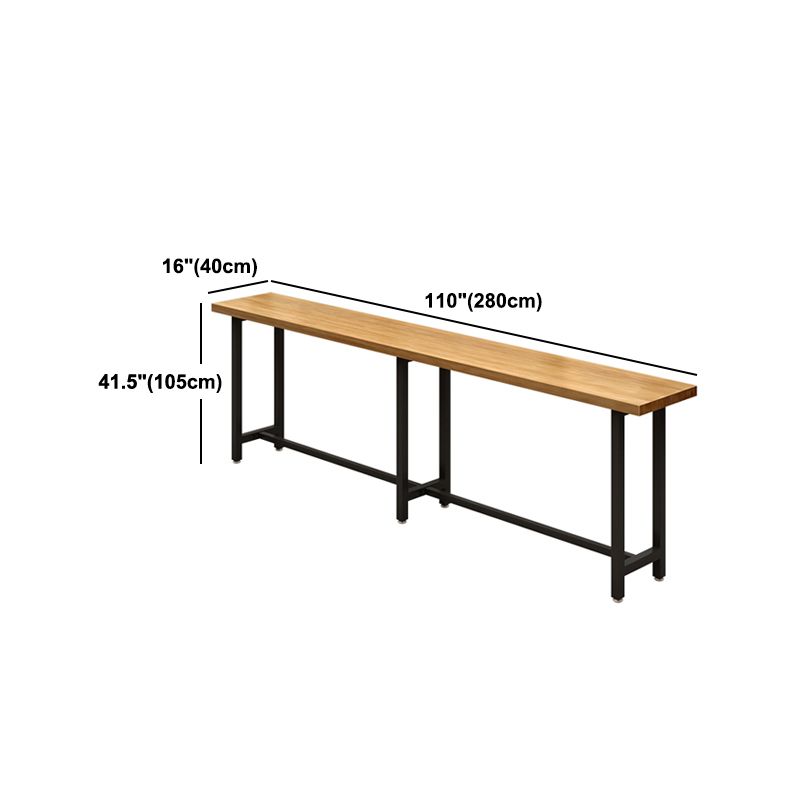 Rectangle Wood Top Counter Table Industrial Bar Table for Dining Room
