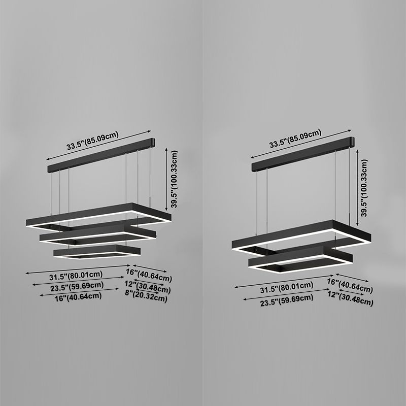 Multiple Squares Chandelier Lights Modern Black Chandelier Metal Orb Chandelier