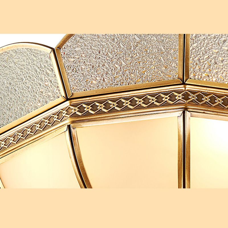 Lámpara montada en el techo Gold Schoolhouse Dormitorio de vidrio clásico cerca de la luz del techo