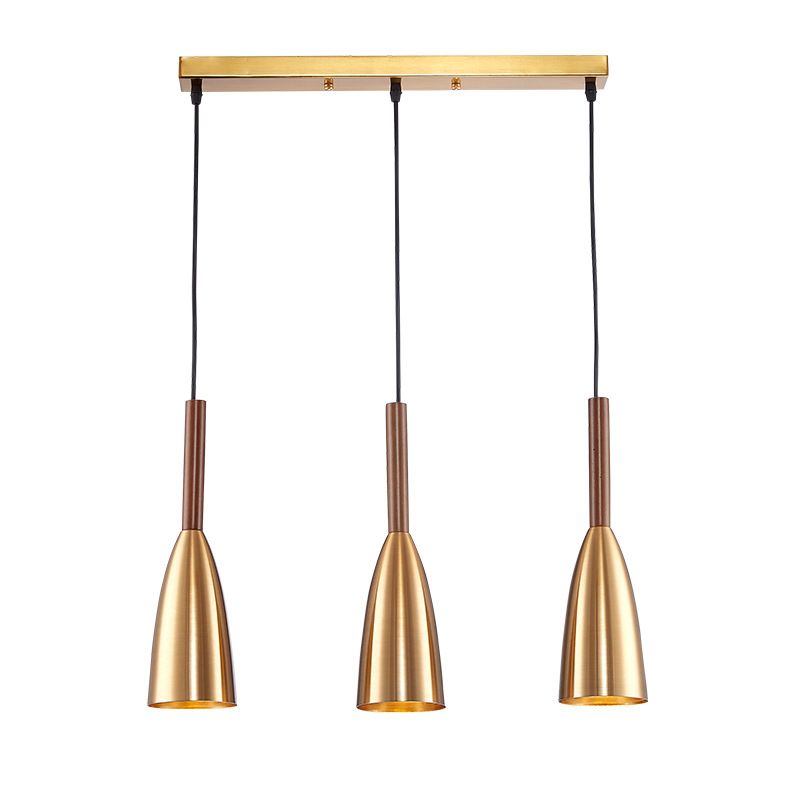 Gold Plated 3-Light Pendant Light Post-modern Metal Hanging Light Fixture for Dining Room