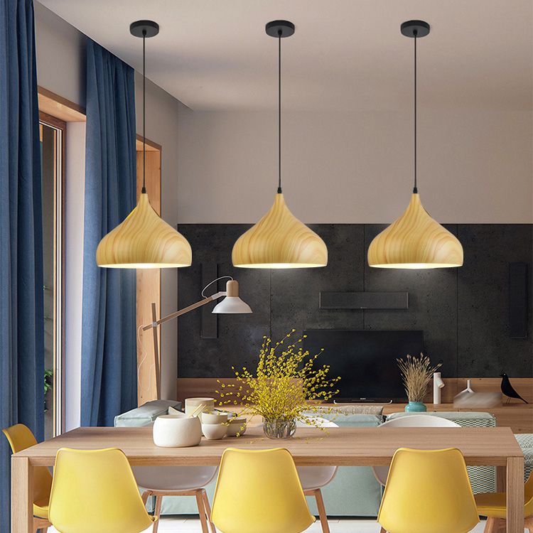 Nordic Style Aluminum Ceiling Light Geometry Bulb Pendant Lamp with Metal Shade for Bar