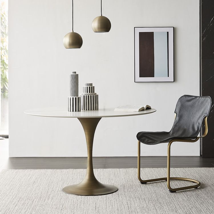 Round Tulip Base Dinette Table Traditional Luxury Dining Room Table for Home