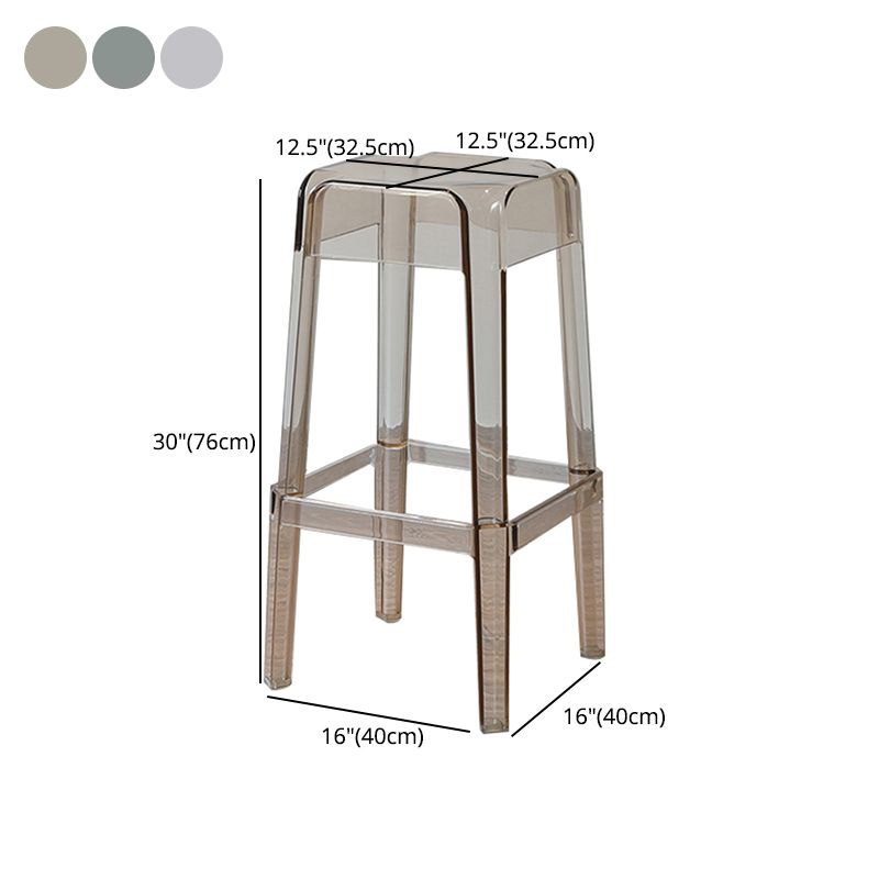 Nordic Style Stackable Barstool Transparent Plastic Bar Stool for Dinning Room